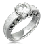 Mokume Bezel Unique Engagement Ring