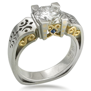 Designer Platinum Engagement Ring