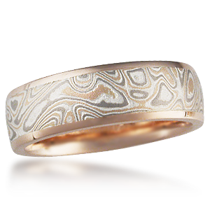 Mokume Wedding Band