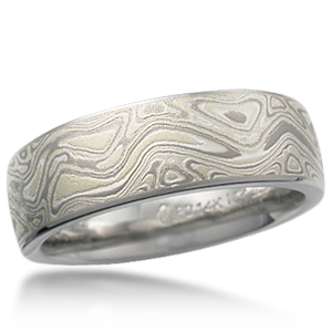 Mokume Wedding Band