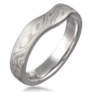 Contoured Mokume Gane Wedding Band Unique Mokume Gane Wedding Ring