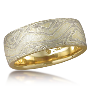 Designer Mokume Wedding Ring