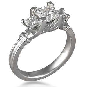 Designer Three Stone Engagement Ring