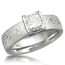 Princess Cut Mokume Gane Engagement Ring