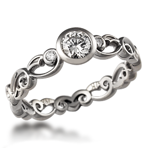 Designer Bezel Set Engagement Ring
