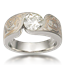 Mokume Solitaire Engagement Ring