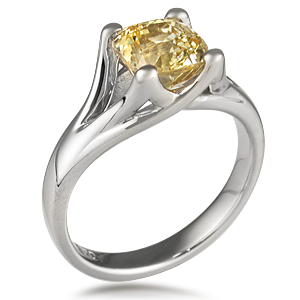 Carved Wing Engagement Ring Artistic Engagement Ring