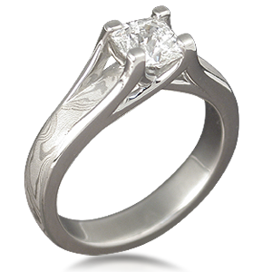 Custom Mokume Gane Engagement Ring