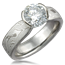 Bezel Set Mokume Unique Engagement Ring