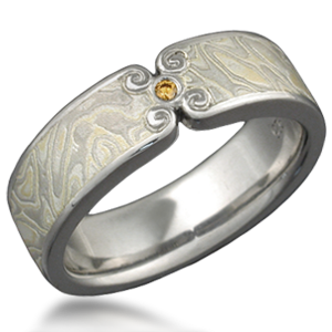 Designer Mokume Wedding Band