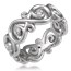 Ornate Infinity Wedding Band with Diamonds, Wide Diamond Accented Wedding Band