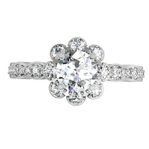 Flower Engagement Ring 