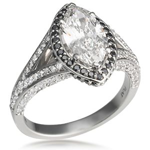 double halo marquise engagement ring