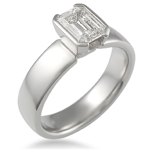 Contemporary emerald cut engagement rings