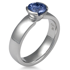 Modern Bezel Set Sapphire Engagement Ring