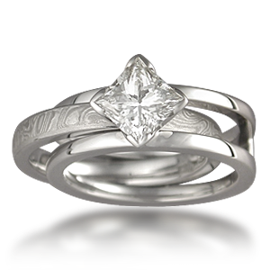 Unique Princess Cut Modern Engagement Ring 