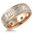 Mokume Diamond Wedding Band