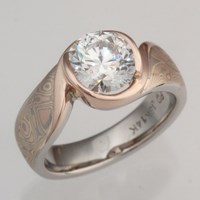 mokume swirl engagement ring