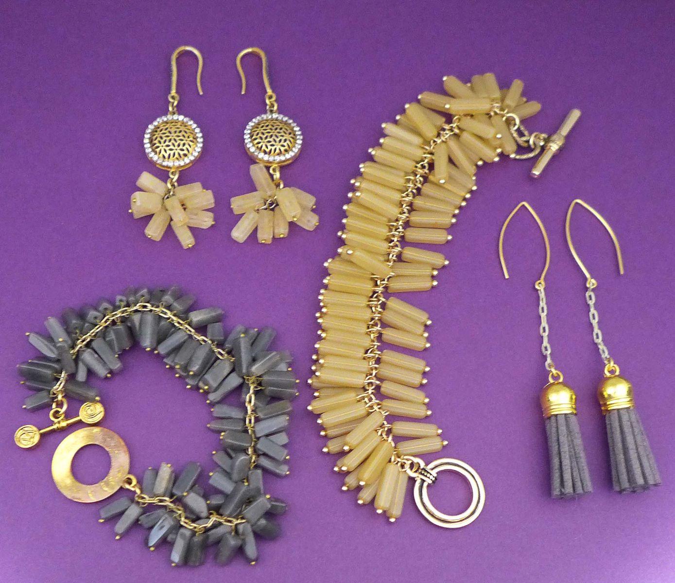 Spread of Jewelry made by Katy Richards