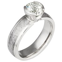 meteorite solitaire engagement ring