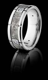 meteorite wedding band
