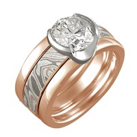 modern scaffold engagement ring rose gold