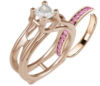 rose gold pink sapphire engagement ring