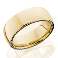 Yellow Gold and White Gold Side Braid Band