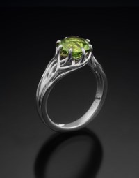 Tree of Life Engagement White and Peridot