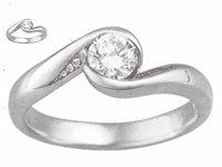 carved wave light engagement ring with accent stones