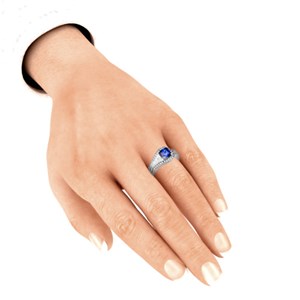 Mokume Embrace Engagement Ring on a hand