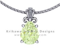Unique pear shaped diamond pendant