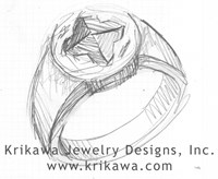 raw diamond signet ring design