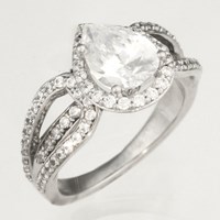 Combination Ring MockUp with Pear Diamond