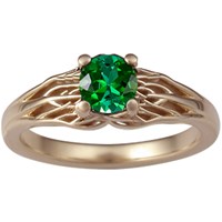 Tree of life engagement ring with tourmaline