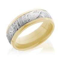 18K Yellow Gold Meteorite Oval Band