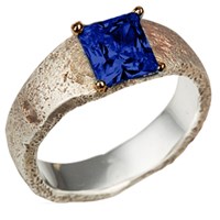 ancient roman style ring with sapphire