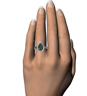 black pear diamond ring bezel