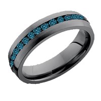 black zirconium blue diamonds