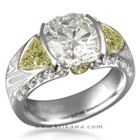 yellow and white diamond engagement ring