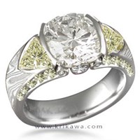 Light yellow diamond engagement ring