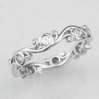 carved curls delicate wedding band