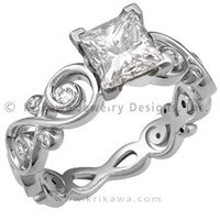Infinity Engagement Ring with Princess Cut Diamond