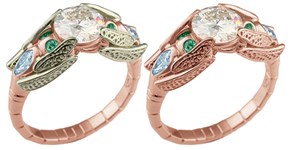 rose gold dragonfly engagement rings