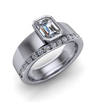 modern emerald cut engagement ring