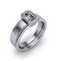 emerald modern engagement ring