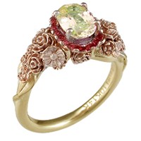 yellow gold floral bouquet engagement ring