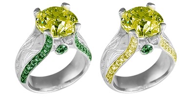 juicy light with green and yellow accent stones