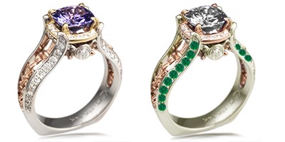 compare green gold and emeralds to platinum and diamonds