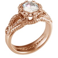 micro pave engagement ring in rose gold